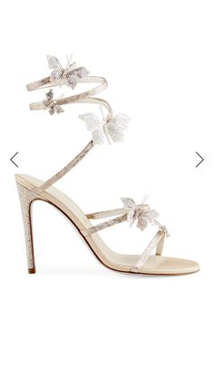 null Pencil Heels, Ankle Wrap Sandals, Wrap Sandals, 4 Inch Heels, Pretty Shoes, Quince, Sandals Heels, Butterflies, Champagne