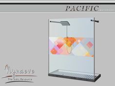 an image of a glass shower with the words pacific above it