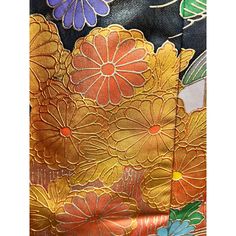 Stunning Japanese Wedding Kimono, hand painted with exceptional details in rich warm colores  Has a red silk interior, wooden rod is included  An incredible piece that hangs about  75” long  by 50” wide, the body section is 22” wide  if you are looking for a piece of art that is not a painting, something unique that everyone will appreciate, this is your piece !  It’s truly stunning ! Japanese Wedding Kimono, 7 Design, Japanese Wedding, Wedding Kimono, Painted Silk, Hand Painted Silk, Silk Kimono, Red Silk, Art Pieces