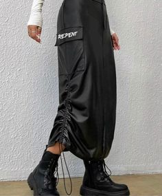 "Hebrew Israelite | High Waist Leather \"REPENT\" Drawstring Skirt * HALLELUYAH x REPENT Collection" Cool Skirt, Carefree Fashion, Buckle Skirt, Sweater Skirt Set, Drawstring Skirt, Hebrew Israelite, Sweater Fits, Celebrity Houses, Cool Street Fashion