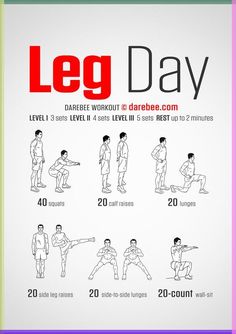 a poster showing how to do leg day