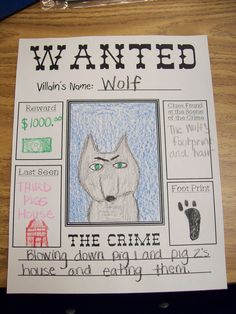 a wanted poster for someone's wolf project