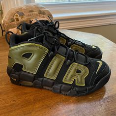 Nike Air More Uptempo ‘96 In Rough Green Brand New Without Box, Only Worn To Try On. Size Men 7.5 Women 9. Really Cool Colorway! Classic 90s Throwback. No Longer Available From Nike #Nike #Uptempo #Vintage #90s #Y2k Nike Throwback Black Basketball Shoes, Nike Black Throwback Sneakers, Nike Uptempo Brown, Nike Air More Uptempo 96 Black, Nike Air Uptempo Black And Purple, Nike Air More Uptempo Ambush, Nike Uptempo, Uptempo 96, Nike Air More Uptempo 96