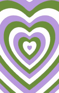 an abstract heart pattern in purple, green and white