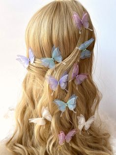 Add a touch of whimsy to your look with these delicate "Flower Girl" silk organza butterfly hairpins. The set includes three butterfly hair clips that are perfect for any spring or summer wedding, adding a romantic and dreamy touch to your hairstyle. Made of high-quality silk and organza materials, these butterfly bridal hairpins are a unique and eye-catching accessory that will make you feel like a true fairy tale princess. Each butterfly hair clip is carefully handcrafted with attention to det Organza Butterfly, Bridal Hairpins, Silk Butterfly, Fairy Hair, Women's Hairstyles, Butterfly Hair Clip, Butterfly Clips, Wedding Hair Pins, Flower Hair Pin