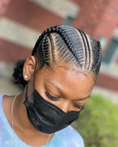 Stitch Braids With Undercut, Simple Corn Row Styles For Black Women, Corn Rows For Women, 3 Cornrow Braids Black Women, 2 Conrows Lines Natural Hair, 2 Conrows Lines, Best Cornrow Hairstyles Black Women, Simple Conrow Braids, Conrows Lines And Braids Natural Hair