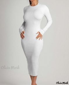 Olivia Mark - Seductive Backless Bodycon Dress with Strappy Details and Long Sleeves Long Sleeve White Midi Dress, Backless Bodycon Dresses, Bandage Dress Bodycon, Wrap Around Skirt, Sleeveless Bodycon Dress, Backless Design, Ruffle Hem Dress, Long Sleeve Midi, Long Sleeve Midi Dress