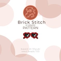 the brick stitch pattern has hearts on it