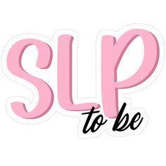 the word slp to be written in pink on a white background