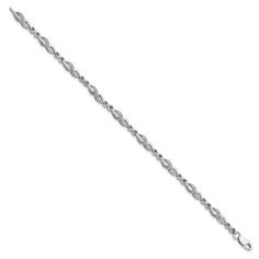 Add a touch of enchantment to your favorite ensemble with this sterling silver link bracelet. Featuring natural diamonds accented highly polished fancy infinity design links for long lasting shine, this 7-inch long bracelet secures with a lobster clasp for perfect hold. Give your wrist a stunning look with this fabulous bracelet. | Belk & Co 0.045 ct. t.w. Diamond Bracelet in Rhodium-plated Sterling Silver, White Silver Oval Link Diamond Bracelet, Silver Diamond Oval Link Bracelet, Sterling Silver Diamond Cut Chain Bracelet For Anniversary, Silver Diamond Bracelet With Oval Links, Elegant Sterling Silver Link Bracelet In White Gold, Modern Silver Link Diamond Bracelet, Elegant White Gold Sterling Silver Link Bracelet, Modern Silver Diamond Bracelet With Diamond Cut, White Gold Link Diamond Bracelet For Formal Occasions