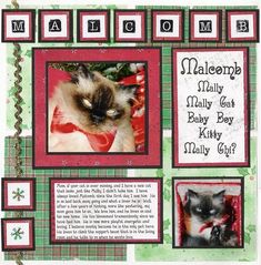 a scrapbook page with two cats in it