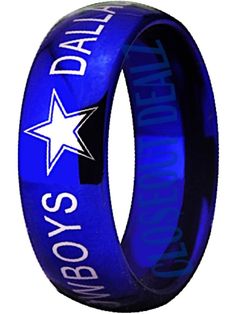 Dallas Cowboys Ring #dallas #cowboys #dallascowboys #nfl #football #americasteam Dallas Cowboys Premium Tungsten Ring Experience the ultimate blend of elegance and team spirit with our Dallas Cowboys Premium Tungsten Ring. Meticulously crafted from high-quality tungsten, this ring is not just a symbol of your unwavering loyalty to America’s Team but also a testament to your impeccable taste. Whether you're treating yourself or looking for the perfect gift for a fellow fan, this ring is a must-ha Dallas Cowboys Rings, Cowboys Pictures, Dallas Cowboys Pictures, Bills Logo, Cowboys Nfl, Black Tungsten Rings, Tungsten Wedding Rings, Wedding Ring Sizes, Blue Ring