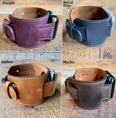 Leather Watch Cuff, Leather Craft Projects, Leather Key Case, Leather Workshop, Leather Watch Band, Cuff Watch, Gold Rings Jewelry, Leather Watch Bands, Leather Key