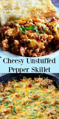 cheesey unstufffed pepper skillet is an easy and delicious side dish