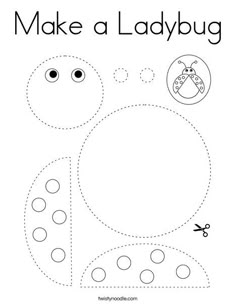 make a ladybug cut and glue worksheet for kids to learn how to draw