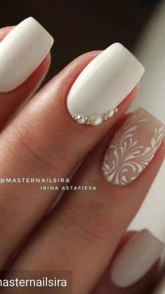 Simple Wedding Nails, Bridal Nails Designs, Wedding Nail Art Design, Colorful Nails, Video Tiktok, Her Nails, Wedding Nails Design, Nail Art Wedding, Bride Nails