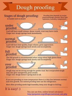 an orange poster with instructions for dough proofing