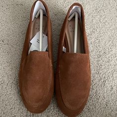 Target Brand A New Day Loafers In Suede Cognac. Size 7. Brown Moccasins For Everyday Spring Wear, Everyday Brown Slip-on Moccasins, Brown Everyday Loafers For Fall, Brown Everyday Fall Loafers, Brown Suede Casual Platform Loafers, Brown Suede Loafers For Everyday, Target Brands, A New Day, Tan Brown