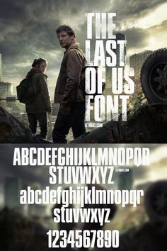 the last of us font and numbers are shown in two different styles, one for each letter