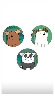 three stickers with different animals on them