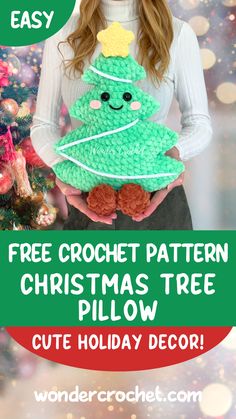 🎄 Add a cozy touch to your holiday decor with this adorable Christmas Tree Pillow! This free crochet pattern from Wonder Crochet is beginner-friendly and perfect for festive crafting. With its soft texture and charming design, it’s a delightful addition to any Christmas setup. 🧶🌟 Follow along to make your own handmade holiday decor! #CrochetChristmas #FreeCrochetPattern #WonderCrochet #HolidayDecor #DIYChristmasPillow