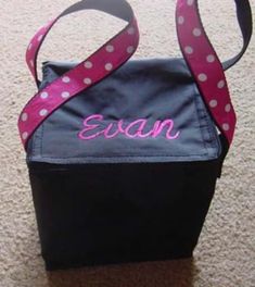 "Personalized Girls Boys Preschool Daycare Kindergarten School Small Lunch Box Snack Bag Girls Boys Toddler High Quality insulated lunch bag Measures 6\" x 5.5\" x 6.25\" The top closes with a zipper. The webbing handles have grossgrain ribbon sewn on so you get the benefit of the webbing's strength and the prettiness of the ribbon NAME WILL BE STITCHED OUT TO MATCH THE TRIM ON THE LUNCH BOX Check to see if I have matching Backpack ( for Girls) https://www.etsy.com/listing/1271602553/sale-person Cute Rectangular Lunch Bag For Daycare, Cheap Personalized Lunch Box For School, Pink Rectangular Lunch Bag For Daycare, Playful Rectangular Lunch Bag For Back To School, Rectangular Lunch Bag For Daily Use, Back To School, Small Lunch, Box Snack, Manager Table, Toddler Bag