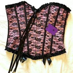 Size: Medium Material: 90% Polyester, 10% Spandex Length (Front Closure): 13" Beautifully Structured Corset With Metal Hook And Eye Front Closure. Perfect For A Fun Night Out (Or Staying In :) *New With Tags. **Never Been Worn. Feminine Fitted Pink Corset, Pink Fitted Corset For Spring, Spring Pink Fitted Corset, Fitted Pink Corset For Spring, Pink Fitted Corset For Party, Fitted Pink Corset, Structured Corset, Corset Black, Silky Robe