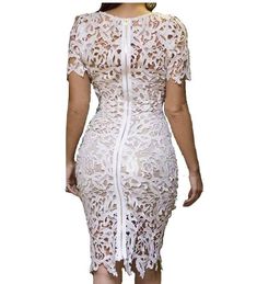 Bodycon lace midi dress bust 32" waist 26" hips 34" length 44" Lace Midi, Lace Midi Dress, Lace Fabric, Midi Length, Round Neckline, Night Out, The Dress, Cocktail Dress, Perfect Fit