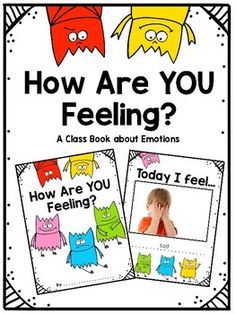 two posters with the words, how are you feeling? and an image of monsters