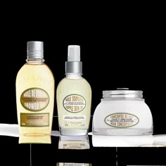 use the almond beauty trio to pamper your skin and your senses with this almond body care ritual, for skin that's silky-smooth and deliciously scented. Shower Oil, Holiday Scents, Bath Set, L Occitane, Hair Fragrance, Makeup Essentials, Oils For Skin, Body Moisturizer