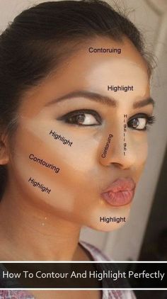 How To Contour Your Face, Makeup Contouring, Contour And Highlight, Contour Tutorial, Contour Makeup Tutorial, Makeup Tip