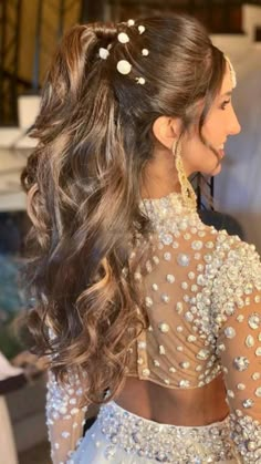 Sangeet Hairstyles, Hairstyle For Lehenga, Simple Bridal Hairstyle, Braid Hairstyle Ideas, Prom Hair Styles