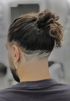 Men Long Hair With Undercut, Shaved Back Hairstyles, Men's Long Hairstyles Undercut, Long Hair Styles Men Undercut, Boys Man Bun Haircut, Men’s Long Hair Low Undercut, Men’s Long Hair Shaved Sides, Long Hair Fade, Mens Ponytail Hairstyles