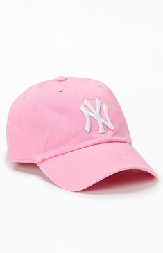 47 Brand Rose NY Yankees Dad Hat | PacSun Ny Yankees Logo, Yankees Logo, Ny Yankees, White Hat, 47 Brand, Dad Hat, Dream Clothes, Team Spirit, Pacsun