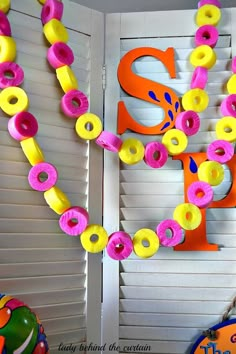 the letter p is made out of doughnuts