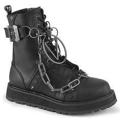 VALOR-204 Men's Boots Emo Shoes Men, Gothic Shoes Men, Slay Shoes, Boots With Chains, Platform Shoes Men, Emo Shoes, Strega Fashion, Oc Bnha, Black Knee Boots