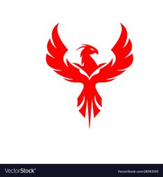 a red bird logo on white background