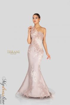 Terani Dresses, Couture Evening Dress, Robes D'occasion, Evening Gowns With Sleeves, Terani Couture, One Shoulder Gown, Mermaid Gown, Long Prom Dress, Formal Gowns