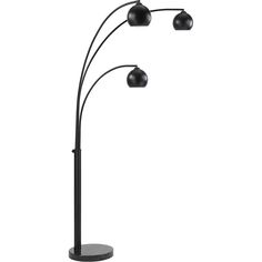 a black lamp with three lamps on it and one light is turned on the other side