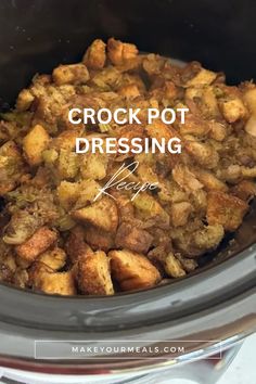 crock pot dressing in the slow cooker