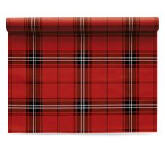 a red plaid wallpaper with black and white checks on it's edges,