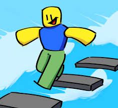 a cartoon character is jumping over some blocks in the air with his arms out and feet apart