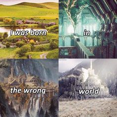 four different scenes from the wizard's castle and other things in the world that are not real