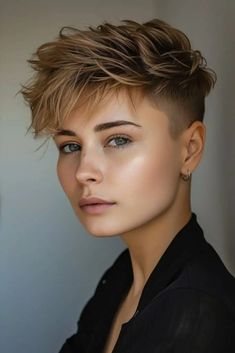 Tomboy Haircut, Short Fade Haircut, Mom Cut, Short Hair Undercut, Haircuts Short, Short Hair Styles Pixie, Fade Haircut