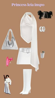 the princess leia inspired costume is shown with accessories