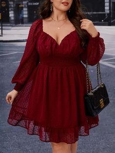 Korean Streetwear Fashion, Plus Size Red Dress, Curvy Casual Outfits, Korean Winter, Simple Frocks, Cute Casual Dresses, Short Dress Styles