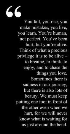 a poem written in black and white with the words you fall, you rise, you make