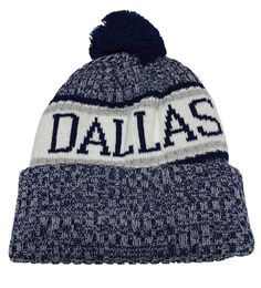 New shipment for 2024 just arrived. **dallas name on both sides of high-quality cuffed beanie! **dallas football team colors **high quality **navy blue/gray/white marled knit pom **medium heavy weight. warm and cozy **sideline look high quality pom neanie **adult unisex one size fits most **generously sized **soft, super comfortable, plush **100% durable acrylic winter knit **identical front and back Casual Winter Beanie For Fan Gear, Football Team Colors, Cuffed Beanie, Skull Cap Beanie, Pom Beanie, Winter Knits, Skull Cap, Football Team, Tri Color