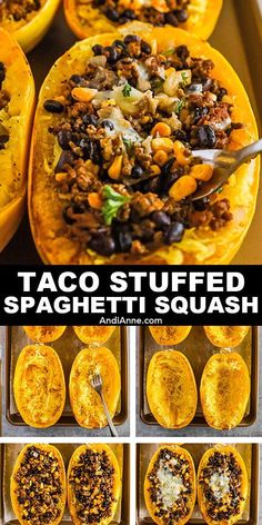 taco stuffed spaghetti squash is an easy dinner recipe