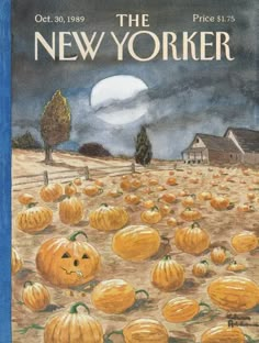 the new yorker magazine cover featuring pumpkins